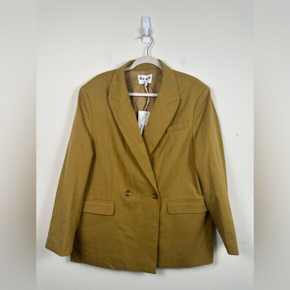 NWT NA-KD Oversized Double Breasted Blazer and Matching Straight Pants Sz 44/42 - Picture 4 of 14